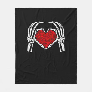 Skelet Hart Handen Teken Valentijnsdag Schattige H Fleece Deken