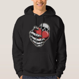 Skelet Hart Hoodie – Donkere Kunst Design