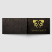 Skelet Hart Monogram Gothic Halloween Bruiloft Gastenboek (Volledig)