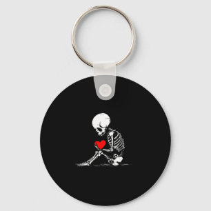 Skelet Hart Valentijnskaart Emo Gotische Minimalis Sleutelhanger