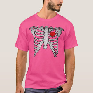 Skelet Heart Rib Cage X Ray Adult Kinder Hallowe T-shirt