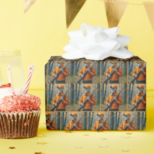 Skelet Hertenjager met een Geweer Cadeaupapier