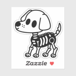 Skelet hondendoedel sticker