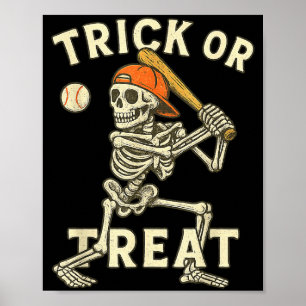 Skelet honkbal Halloween kostuum grappige mannen j Poster