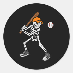 Skelet honkbal Halloween kostuum heren jongens tie Ronde Sticker