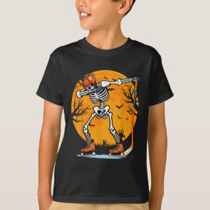 Skelet IJshockey Halloween Jongens Dabbing Hallowe T-shirt