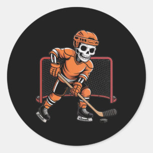 Skelet IJshockey Halloween Kostuum Mannen Jongens Ronde Sticker