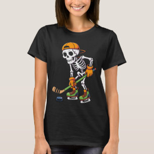 Skelet IJshockey Halloween Kostuum Mannen Jongens T-shirt