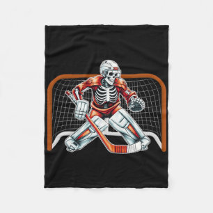 Skelet IJshockey Keeper Halloween Kostuum Heren B Fleece Deken