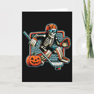 Skelet ijshockeydoelman Halloween kostuum Kaart