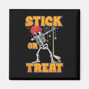 Skelet ijshockeyspeler Halloween kostuum jongens Magneet