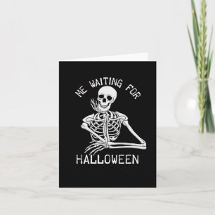 Skelet Ik Wachtend Op Halloween Kaart