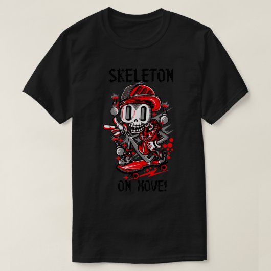 Skelet in beweging t-shirt (Design voorkant)