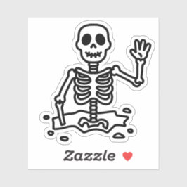 Skelet in de grond sticker