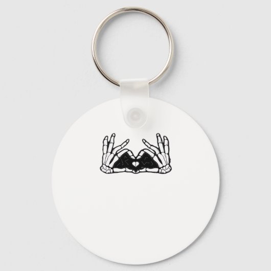 Skelet in de handen van een hart sleutelhanger (Voorkant)