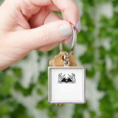 Skelet in de handen van een hart sleutelhanger (Hand)