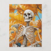Skelet in de herfst briefkaart (Voorkant)