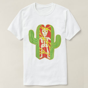 Skelet in een Saguaro Cactus Design T-shirt