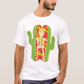 Skelet in een Saguaro Cactus Design T-shirt (Voorkant)