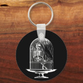 Skelet in een vogelkooi sleutelhanger (Voorkant)