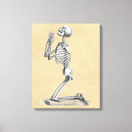 Skelet in Prayer Canvas Afdruk (Voorkant)
