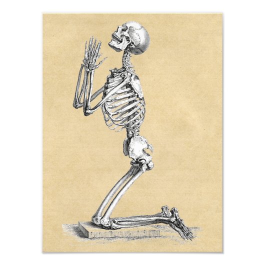 Skelet in Prayer Foto Afdruk (Voorkant)