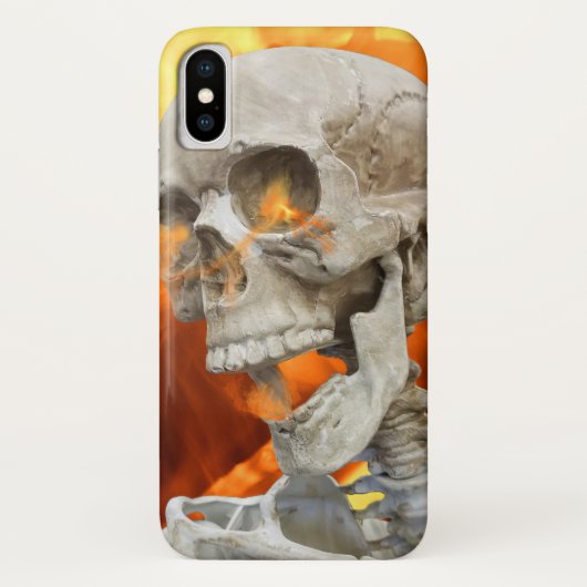 skelet in vlammen Case-Mate iPhone case (Achterkant)