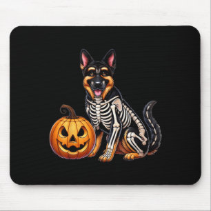 Skelet Jack O Lantern Duitse Herdershond Grappige Muismat