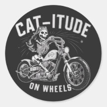 Skelet Kat Rijden Een Motorfiets - Cat-itude