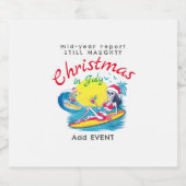 Skelet Kerst in juli Beach Surf Ondeugend Bier Etiket (Enkel label)