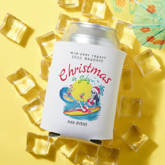 Skelet Kerst in juli Beach Surf Ondeugend Blikjeskoeler (Insitu Zomer)