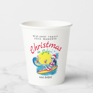 Skelet Kerst in juli Beach Surf Ondeugend Papieren Bekers