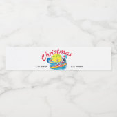 Skelet Kerst in juli Beach Surf Ondeugend Waterfles Etiket (Enkel label)