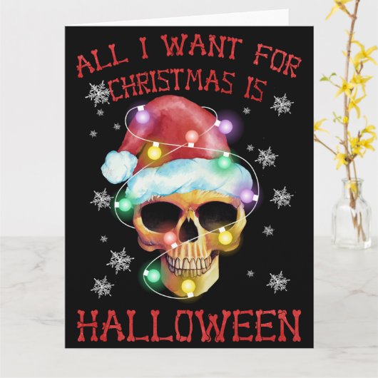 Skelet Kerstboom Grappige Lelijke Xmas Skeletten Kaart (Gele Bloem)