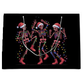 Skelet Kerstdansen Skelet Lichten Vrolijk Groot Cadeauzakje (Voorkant)