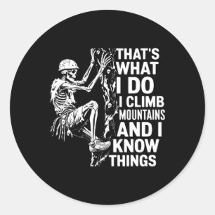 Skelet Klimmende Boulder Muur Rots Halloween Klimm Ronde Sticker