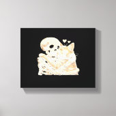 Skelet Knuffelen Kat Halloween Kat Lover Kat Mama Canvas Afdruk (Voorkant)