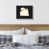 Skelet Knuffelen Kat Halloween Kat Lover Kat Mama Canvas Afdruk (Insitu (Slaapkamer))