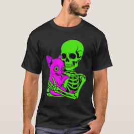 Skelet Knuffelende Chihuahua | Schattige Griezels  T-shirt