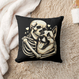 Skelet Knuffelhond Halloween Duitse Herder Kussen