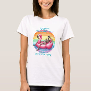 Skelet koelen op flamingo t-shirt