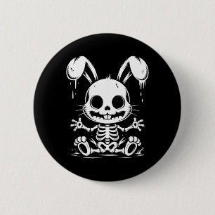 Skelet Konijn Konijn Schedel Alt Goth Grunge Horro Ronde Button 5,7 Cm