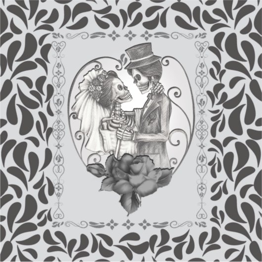 Skelet Liefde Paar Huwelijk Dans Bruiloft Sticker (Voorkant)