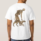 skelet man en hond menselijke anatomie kunst t-shirt (Achterkant)