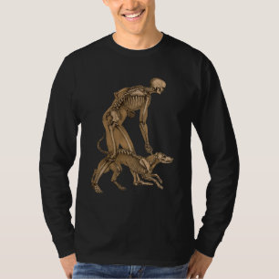 skelet man met menselijke anatomie van honden t-shirt