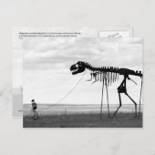 Skelet man wandelend skelet dinosaurus, SD Briefkaart (Voorkant / Achterkant)