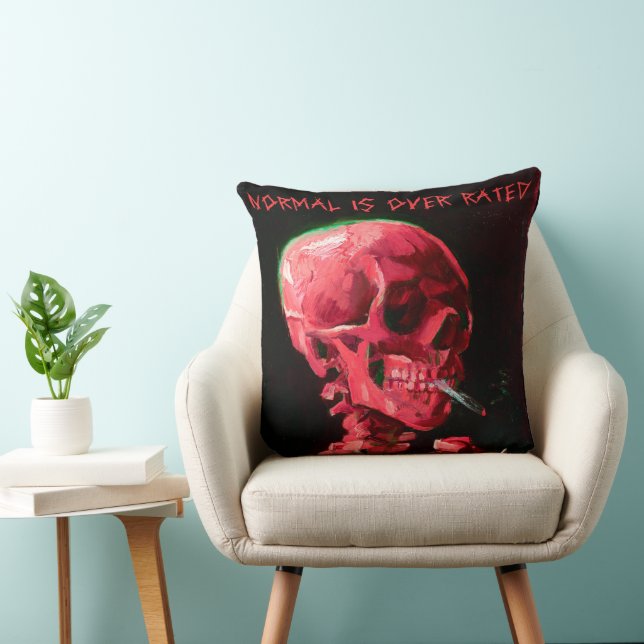 Skelet met brandende sigaretten van Van Gogh Kussen (Stoel)