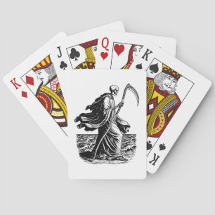 skelet met de zeis aan zee pokerkaarten