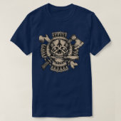 Skelet met een mes in het graven t-shirt (Design voorkant)
