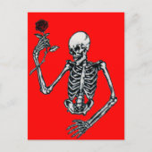 skelet met Rozen Briefkaart (Voorkant)